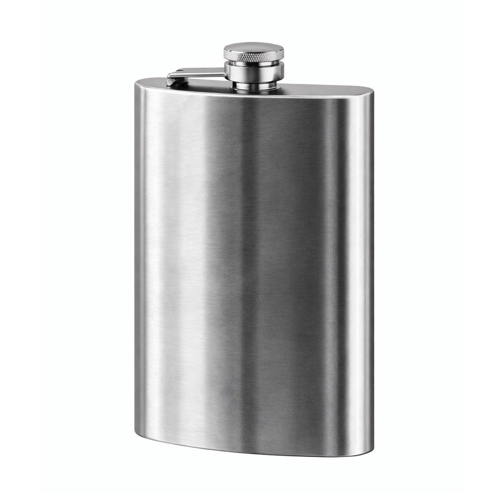 Stainless Steel‎ Hip Flask 64oz Large Capacity Silver Screw Cap Made in China